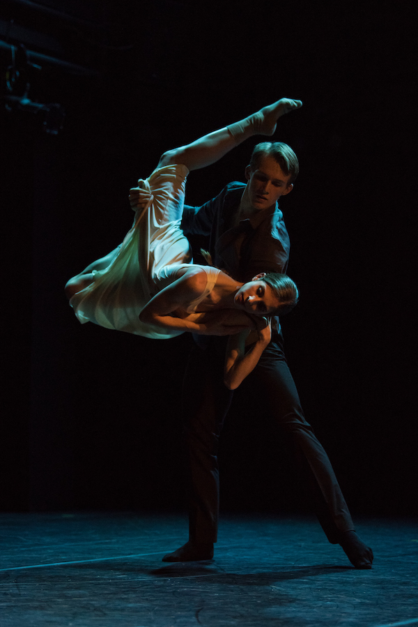 Astrid Julen and Daniel Myers dancing together in Path.